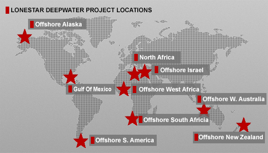 Lonestar Deepwater Project Locations